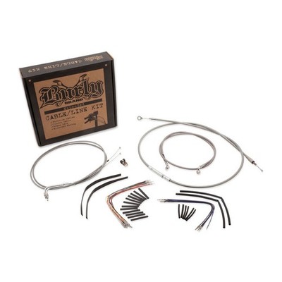 Burly Apehanger Braided Kabel Verlängerung Kit für Harley FLST Softail 07-10 14''