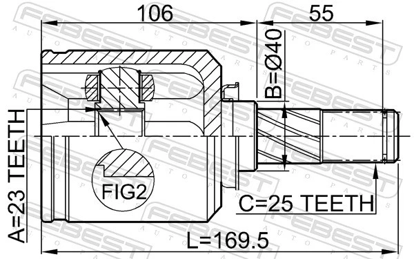 GELENKSATZ ANTRIEBSWELLE 0211-V10RH FÜR NISSAN AVENIR TINO/ALMERA EXPERT/II 1.8L - Bild 3 von 4