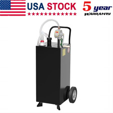 30 Gallon Fuel Caddy Gasoline Diesel Fuel Storage Tank with Manual Transfer Pump