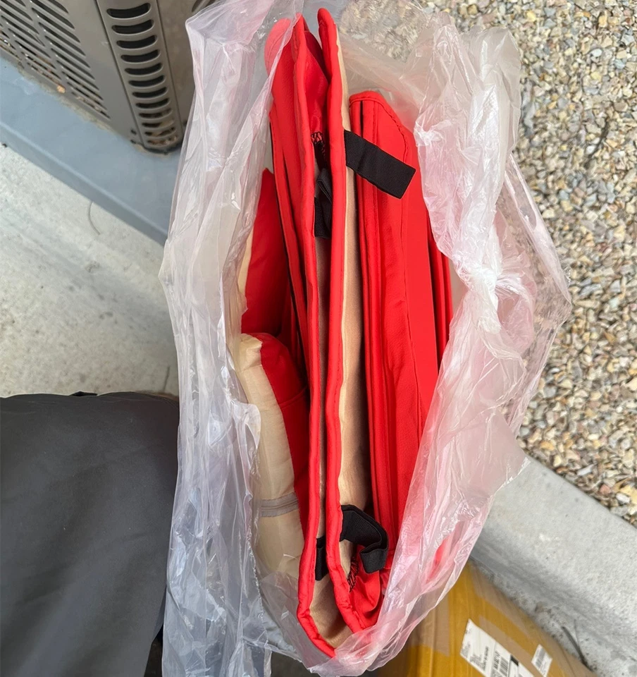 Fundas de asiento de auto rojas completas almohadilla delantera y trasera interior cojín de cuero PU en stock en EE. UU. Foto 4 de 4