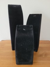 Set of 3 Black Velvet Finish Block Jewellery Display Stands - Size S M L  Stands