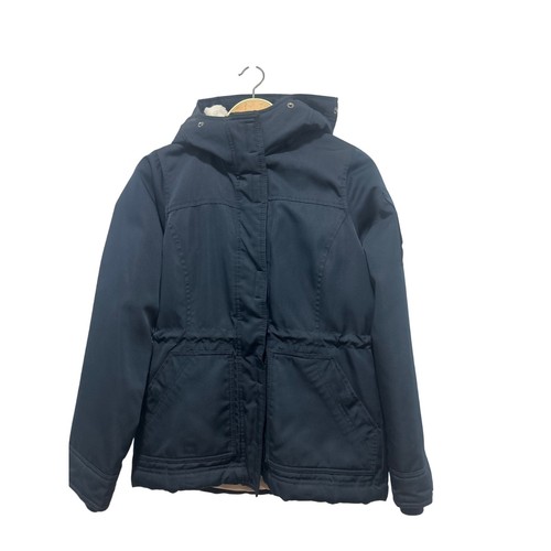 Hollister All Weather Navy Recycled Hooded Parka Thermore Sherpa Coat Small