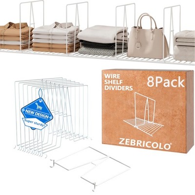 shelf dividers, create 40% more closet space, Set of 8, 12 inch wire shelf di...