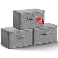 Collapsible Storage Bins for Home Organization,Grey storage Bins Waterproof F...
