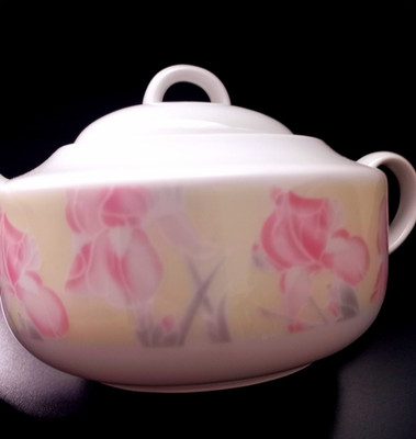 Schumann Die Meisterklasse Zuckerdose Porzellan Germany Blumendekor Vintage