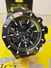 Invicta S1 Rally Overdrive Mens Watch 52mm Black with Black Yellow Dial NEW