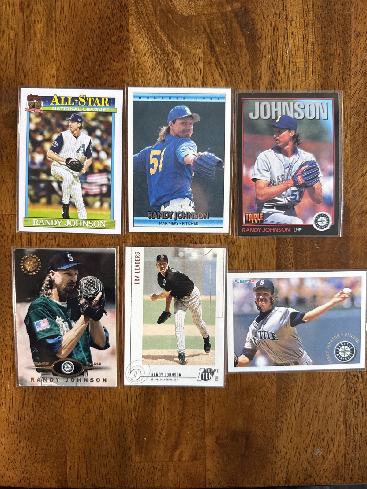 Randy Johnson 6 Baseball Card Lot