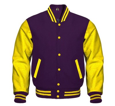 Men s Varsity Letterman Wool Leather Baseball Bomber RetroClassic College Jacket