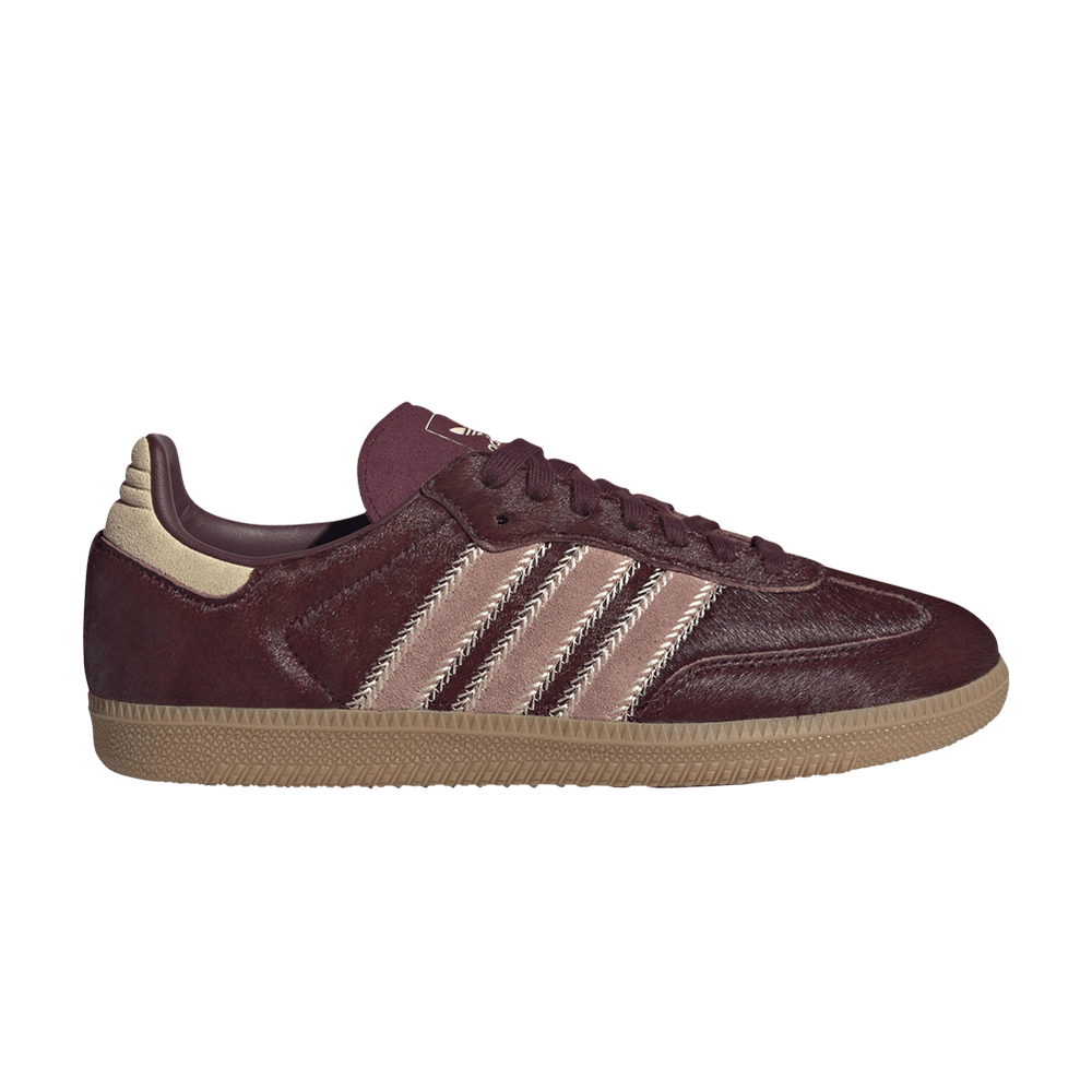 Adidas Samba OG Maroon Sand Strata Pony sneaker da donna JP5330