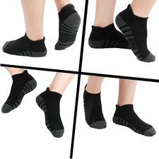 6Pairs Ankle Athletic Running Socks Cushioned Breathable Low Cut Sports Tab