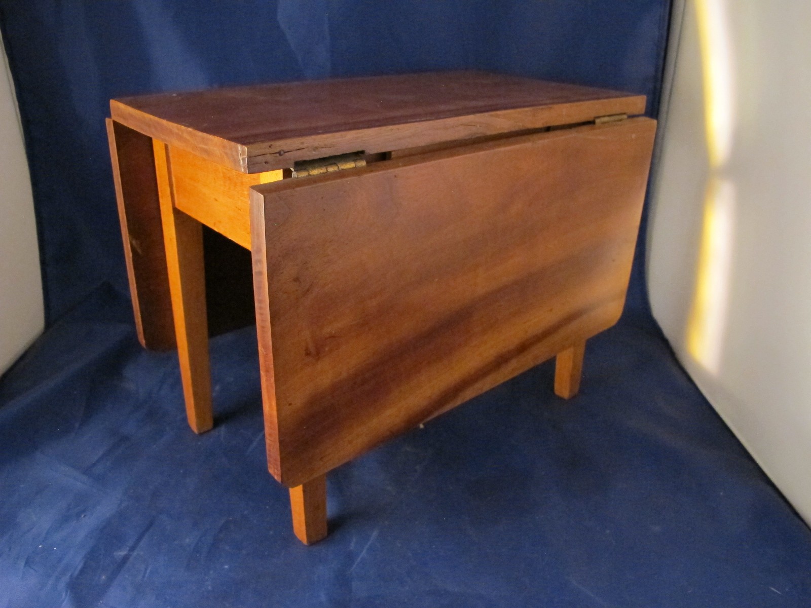vintage wood salesman sample drop leaf table (folk art ?)