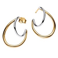 Pandora Schmuck Damen-Ohrringe Zweifarbig Doppel-Creolen 264657C00