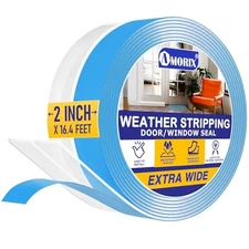 Weather Stripping Extra Thick 2mm Door Draft Stopper 16.4 2IN x 16.4FT Clear