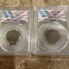 Jamaica 1/2 Penny PCGS Certified WTC Ground Zero Recovery Coin - Set of 2