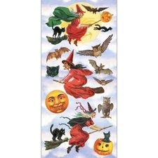 Violette Stickers - Halloween Witch Stickers - 1 Sticker Sheet for Scrapbooks