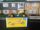 VINTAGE LESNEY-MATCHBOX 1-75 SERIES No19D LOTUS F1 RACING CAR GREEN, YELLOW HUBS