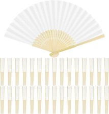 30 Pieces Paper Folding Fans Bboo Handheld Fans Paper Folded Fans