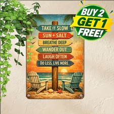Surfing Boards Ocean Wave Beach Coastal Resort Metal Tin Sign 8x12