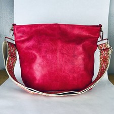 Electric Pink Magenta Zip Top Handbag Purse w...