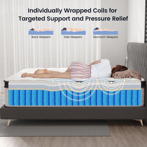 Full Size Mattress, 12 Inch Hybrid Full Mattress, Medium Firm, Memory Foam an... - Picture 4 of 7