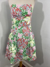 Lilly Pulitzer Dress Women 10 Floral Mariposa Strapless Blossom Resort
