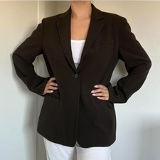 Jones New York Tailored Brown Blazer For Classic Minimalist Workwear