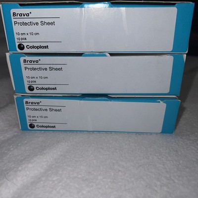 3 Boxes of Coloplast Stoma Skin Protective Sheet Brava 4X4 Inch 032105 (10/box)
