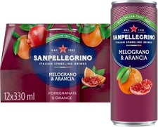 San Pellegrino Italian Sparkling Drinks Pomegranate & Orange Canned 12 x 330ml