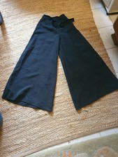 Glorious 70s Vintage  30s Swing, Northern Soul Huge flare posh black trousers 12