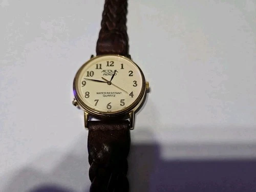 Vintage Acqua Indiglo By Timex Unisex Watch 34.5mm Leather Band