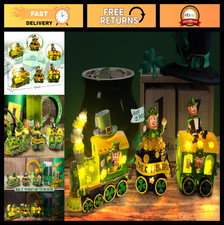 St. Patrick's Day Lighted Train Decor - Leprechaun Table Centerpieces  Figurine