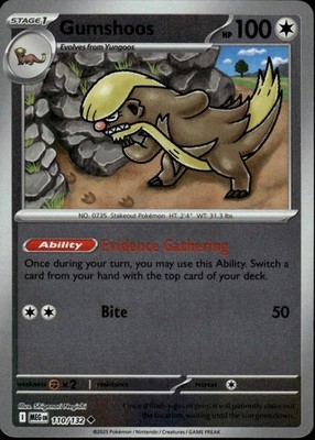 Gumshoos Reverse Holo Uncommon ME01: Mega Evolution 110/132 NM