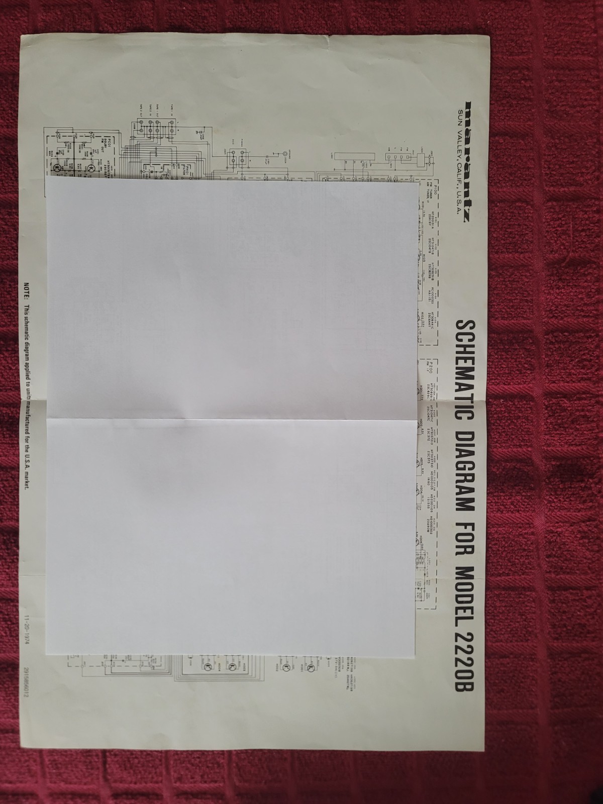 Marantz Model 2220B Schematic Diagram
