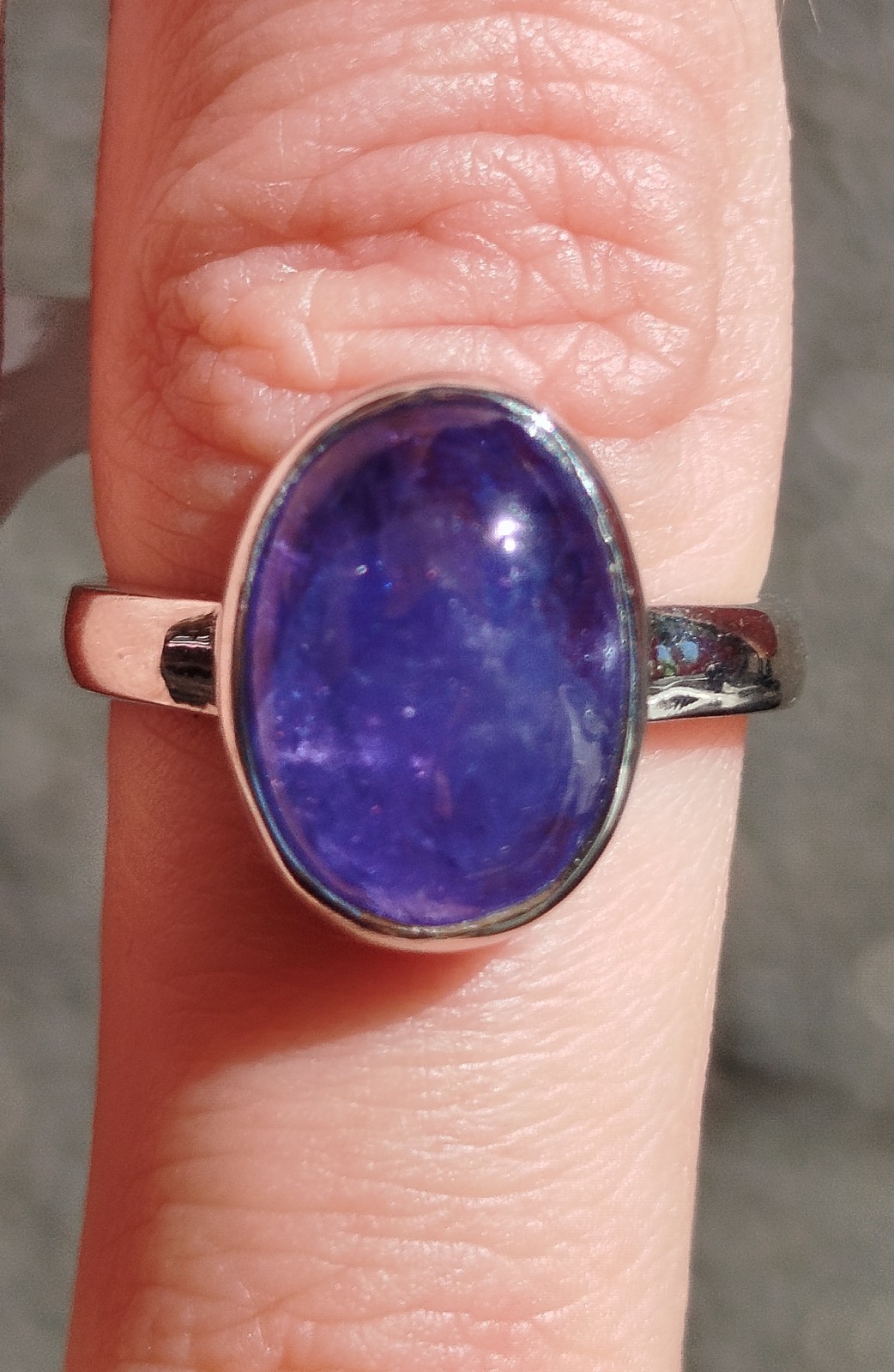 Bague Tanzanite cabochon en Argent 925 de taille 54 pour femme