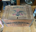 Vintage Budweiser Anheuser Busch Property Beer Crate with Hinged Lid