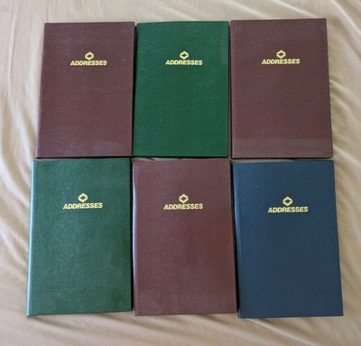1987 Set Of 6 Mead Management Series Leather Gold Trim Address Books #67228 NOS 