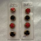 Vintage Buttons by Schwanda Vintage Glass Novelty Heart Card Suit Buttons Lot — photo 1
