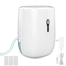 Dehumidifier with Drain Hose. Small Portable Dehumidifier. Auto-OFF. Drain Ho...