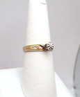 10K Yellow Gold Diamond Cross Engagement Solitaire Ring Size 7 [R198] — photo 4
