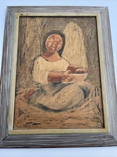 MID CENTURY PAINTING MODERNISM PORTRAIT MEXICAN LATIN AMERICA EXPRESSIONISM