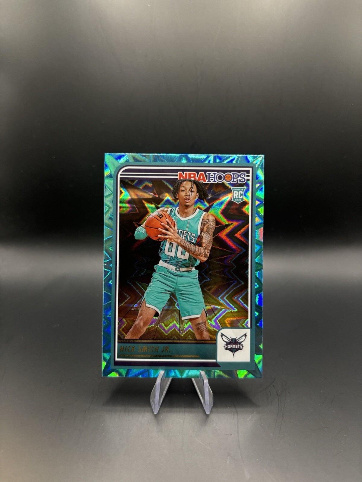 Nick Smith Jr. 2023-24 NBA Hoops Teal Explosion Parallel RC Rookie Card #235