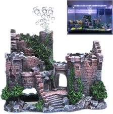 Fazhongfa Aquarium Castle Air Bubbler Fish Tank Decorations for Betta Fish Ornam