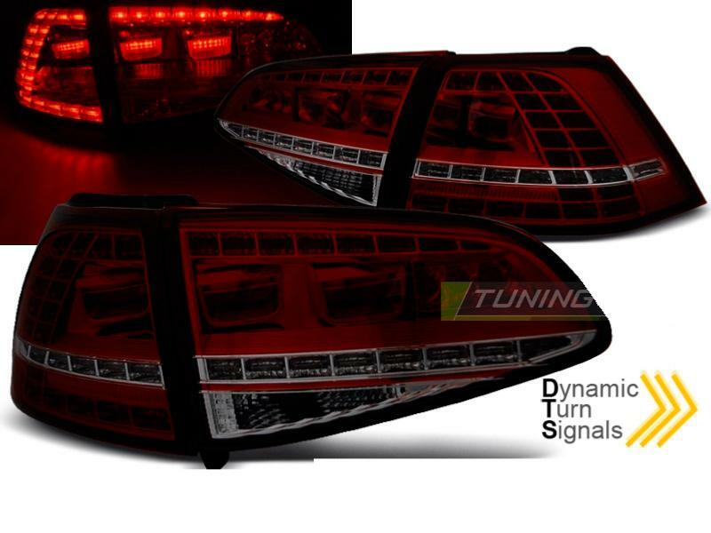 Feux arriere LED Golf 7 finition rouge fume design premium type GTI
