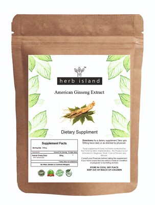 Amerikanische Ginseng Extrakt 100% Pure & Bio Energie Booster Premium Qualität