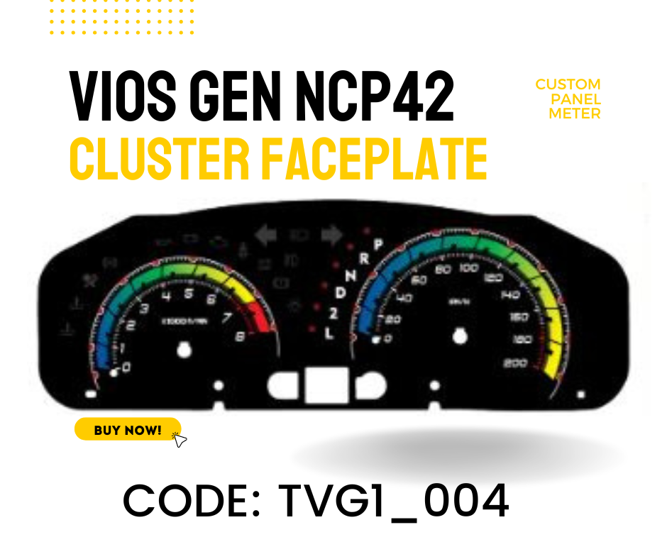 Gauge Face Overlay for Toyota Vios NCP42 Instrument Cluster