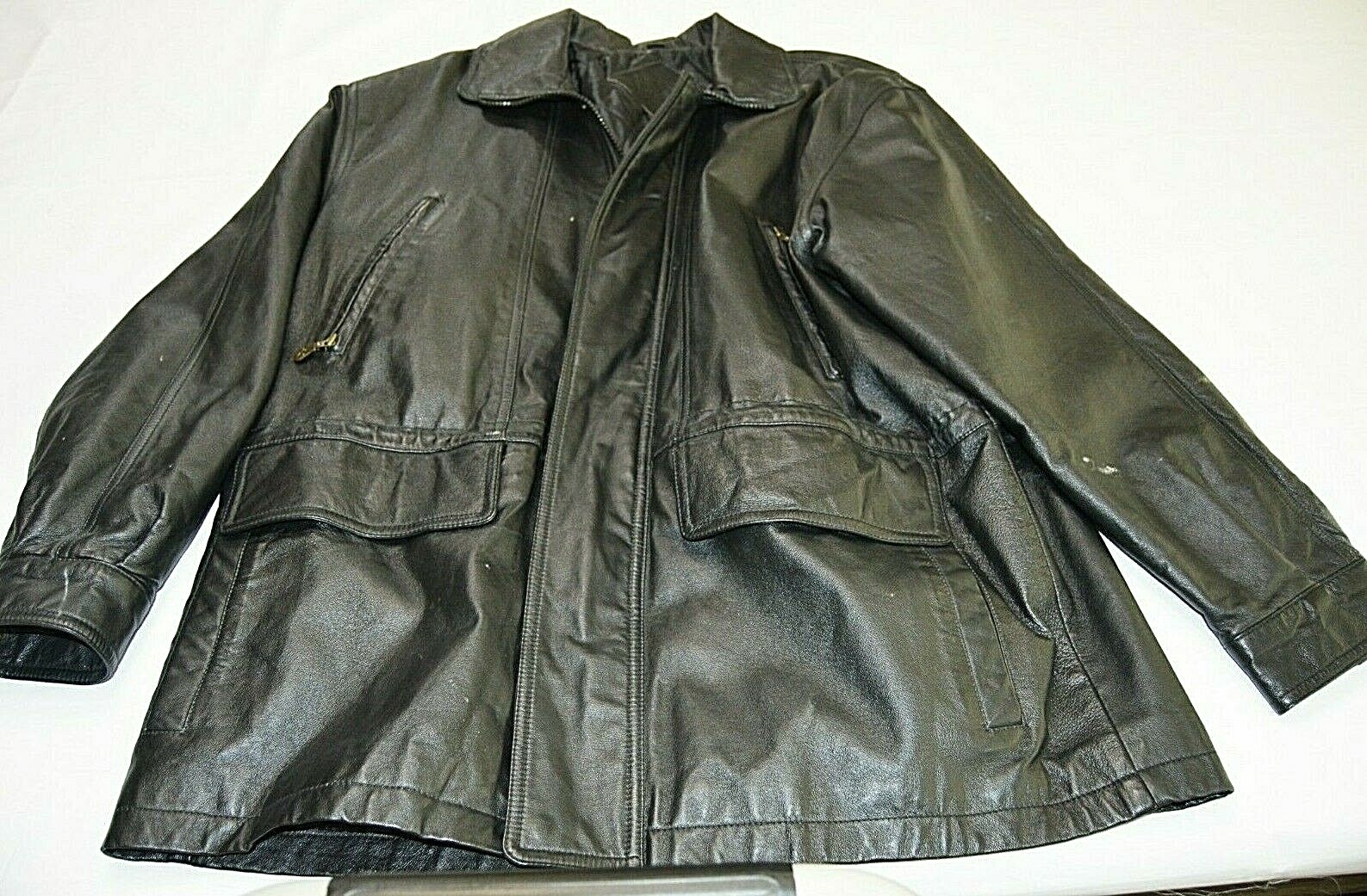 Outdoor Exchange Men's Leather Jacket Long Sleeve Ful… Gem
