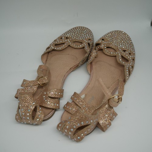 Forever glitzernde goldene Damen-Sandalen – Größe 10 – glänzender Stil - Bild 9 von 9