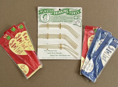 NOS Store Display Card - Plastic Drinking Tubes - Straws - Counter Woltra Co.