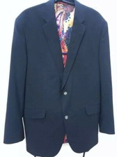 ROBERT GRAHAM BLACK WOOL SPORT COAT JACKET FULLY LINED IN MULTI COLOR PAISLEY 44