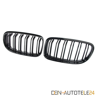 KÜHLERGRILL DOPPELSTEG NIEREN PASSEND FÜR BMW 3er E90 E91 08-12 GLÄZEND SCHWARZ